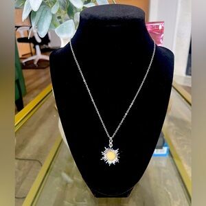 Handcrafted Pearl Sun Pendant Necklace